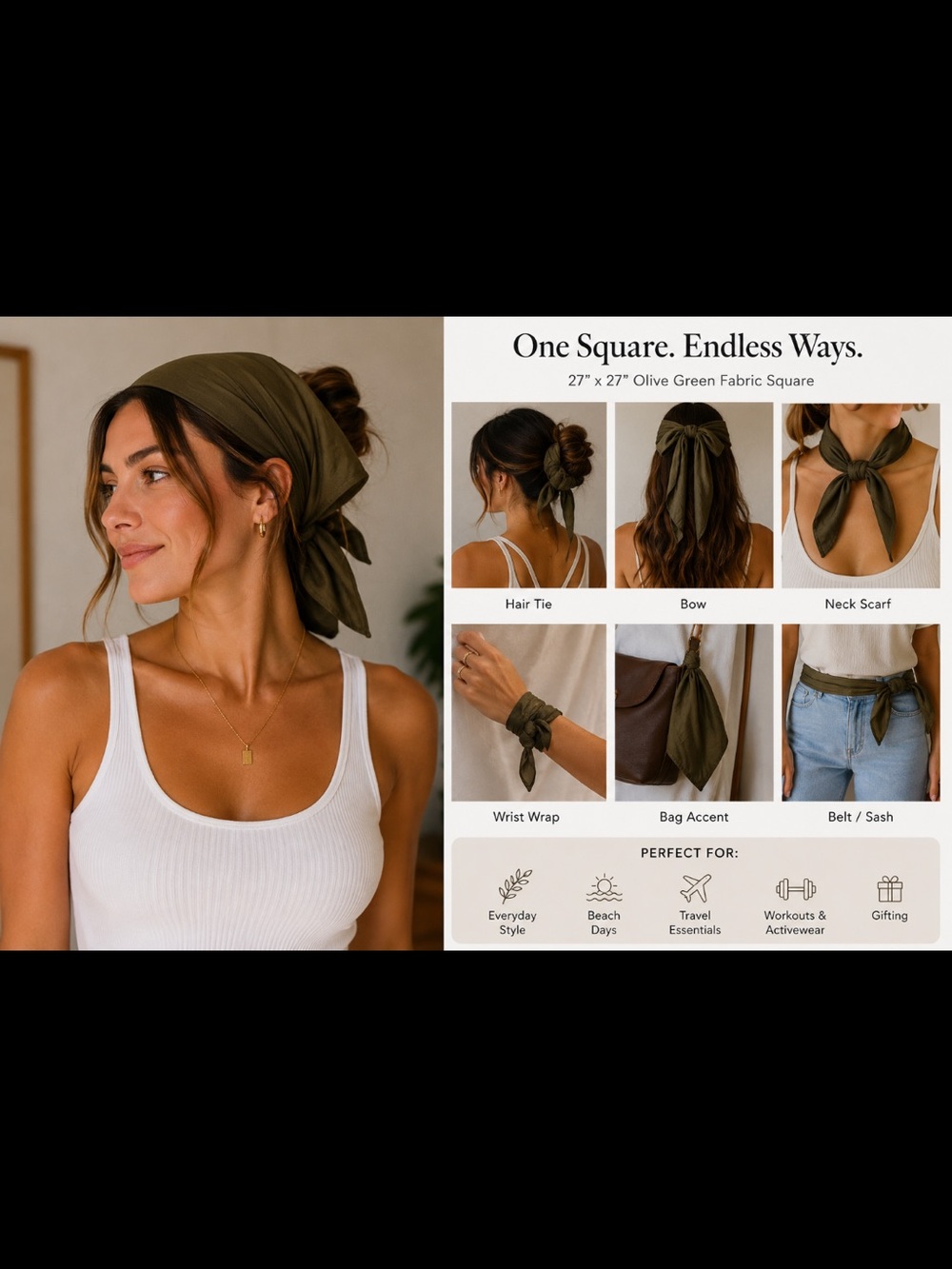 Amazon 27”x27” Olive Green Fabric Square